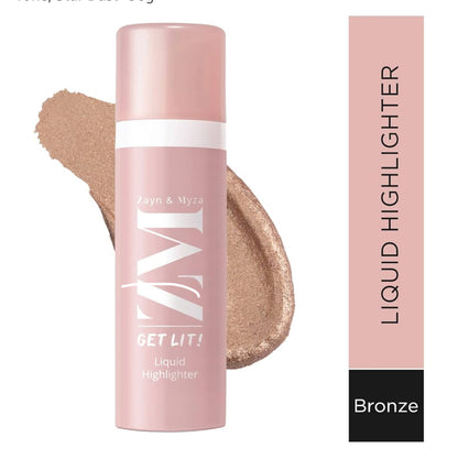 ZM Get Lit Liquid Highlighter Makeup, Fair to Medium Skin Tone, Moon Walker 01 and Star Dust 02- 30g