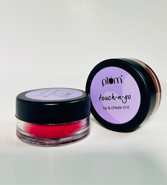 Plum Touch-N-Go Lip & Cheek Tint | Highly Pigmented | Effortless Blending | 100% Vegan & Cruelty-Free | Blazing Pink- 129