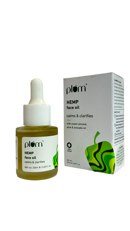 Plum Hemp Seed Face Oil | For Acne-prone skin | Calms & Soothes Inflammed Skin | Quick Absorbing | Suits most skin types | Fragrance-Free | 100% Vegan (20 ml)…