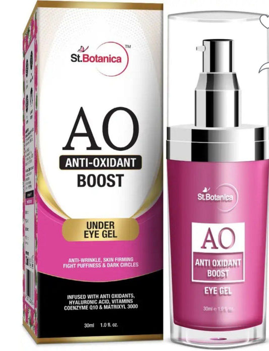 St.Botanica Anti Oxidant Boost Under Eye Gel, Anti Wrinkle, Skin Firming, Puffiness & Dark Circles, 30 ml