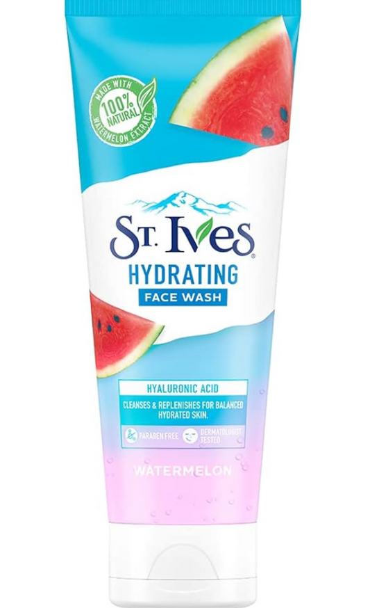 St. Ives Watermelon Hydrating Face Wash Cleanser for Combination Skin Deep Cleansing and Hydration with 100% Natural Extract & Hyaluronic Acid