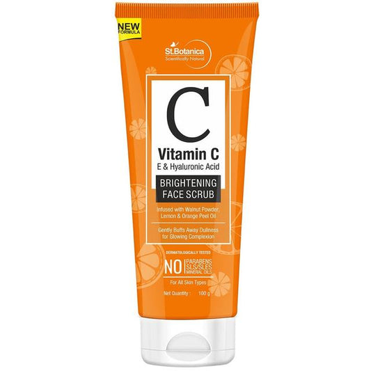 St.Botanica Vitamin C, E & Hyaluronic Acid Brightening Face Scrub, 100ml