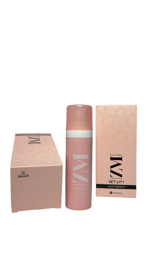 ZM Get Lit Liquid Highlighter Makeup, Fair to Medium Skin Tone, Moon Walker 01 and Star Dust 02- 30g