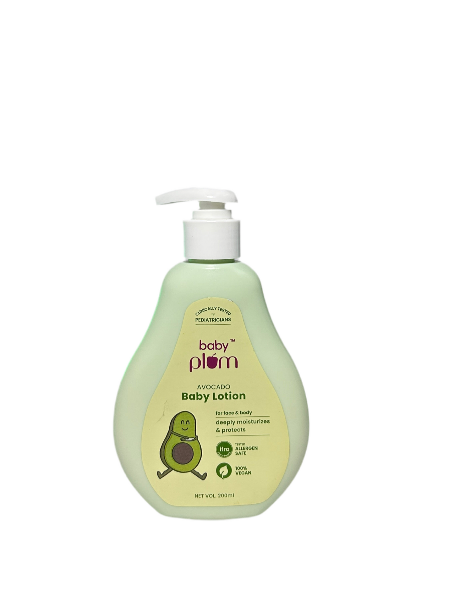 Plum Baby Plum Avocado Baby Lotion | Clinically Tested by Pediatricians | with Shea Butter & Vitamin E | Tested Allergen Safe | 200 ml | 0-4 years