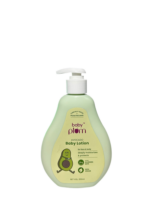 Plum Baby Plum Avocado Baby Lotion | Clinically Tested by Pediatricians | with Shea Butter & Vitamin E | Tested Allergen Safe | 200 ml | 0-4 years