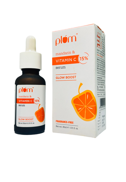 Plum 15% Vitamin C Serum for Glowing Skin | for Oily, Dry & Combination Skin | Reduce Pigmentation & Dark Spot |with Mandarin | Non-Irritating, Hydrating & Soothing | Face Serum for Men & Women | 30ml