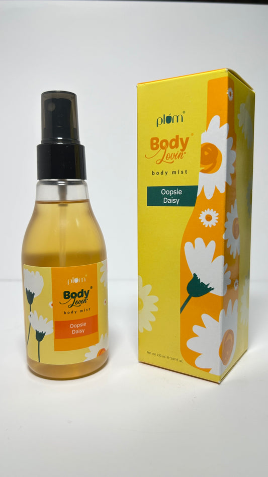 Plum BodyLovin' Oopsie Daisy Body Mist | Long Lasting Floral & Citrusy Fragrance For Women With Daisy, Orchids & Grapefruit | High On Fun | Travel-Friendly Perfume Body Spray 150 ml