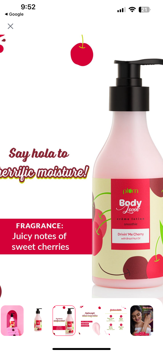 Plum BodyLovin Drivin Me Cherry Smoothie
Creme Body Lotion - 240 ml