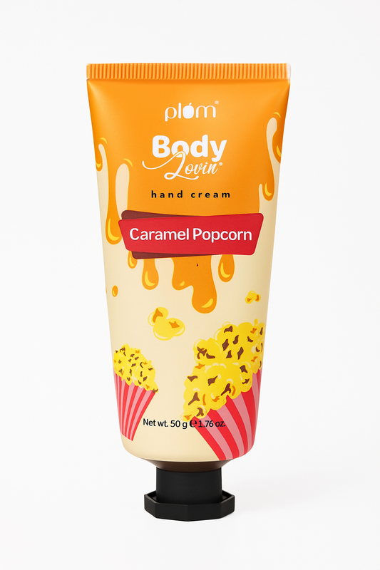 Plum BodyLovin' Caramel Popcorn Hand Cream | Moisturizing | Non-Greasy | Caramel Popcorn Fragrance