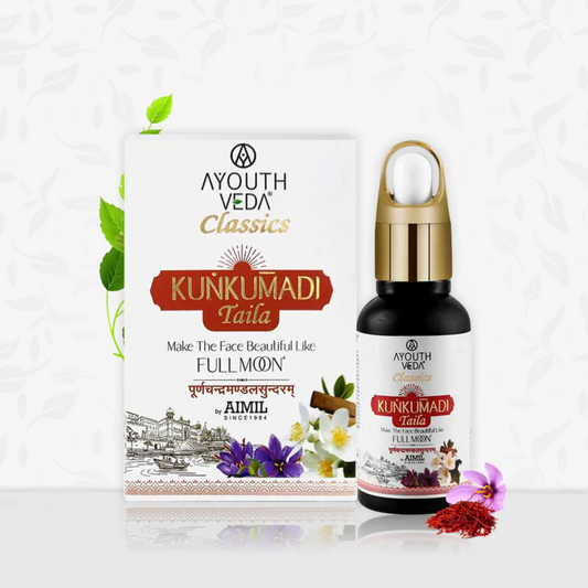 Ayouthveda Kunkumadi Taila Facial Oil For Naturally Glowing Skin | For Damage Skin With Pure Saffron & Herbs (Pack Of 1-30ml)